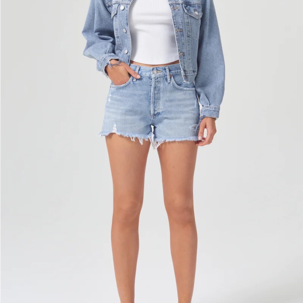 AGOLDE PARKER VINTAGE CUT OFF SHORTS, SIZE 27